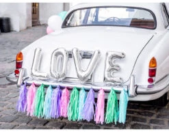 Auto Decoratie Set Bruiloft Love -Feestspullen Winkel auto decoratie set bruiloft love 3