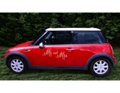 Autosticker Bruiloft Set Mr, And Mrs, 3st -Feestspullen Winkel autosticker bruiloft set mr and mrs 3st 3