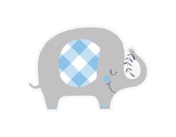 Baby Olifant Uitnodigingen Blauw 8st