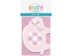 Baby Olifant Uitnodigingen Roze 8st -Feestspullen Winkel baby olifant uitnodigingen roze 8st 2