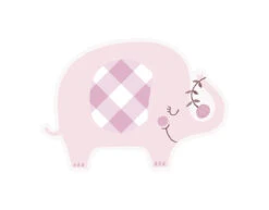 Baby Olifant Uitnodigingen Roze 8st