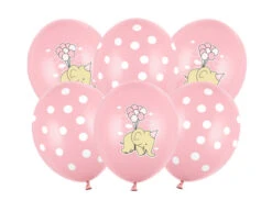 Ballonnen Baby Olifantje Roze 30cm 6st