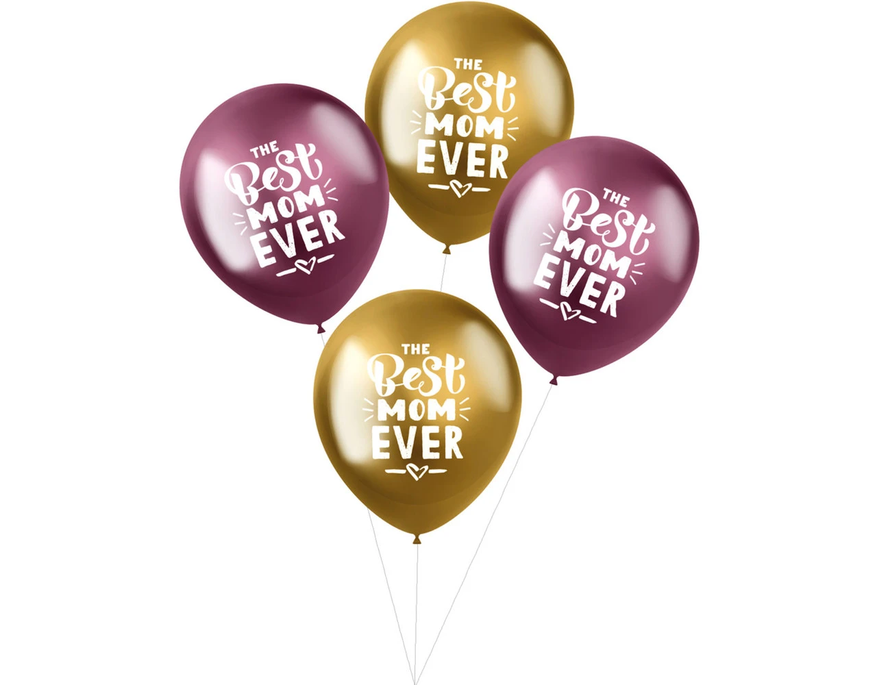Ballonnen Best Mom Ever 33cm 4st 1 Ballonnen Best Mom Ever 33cm 4st