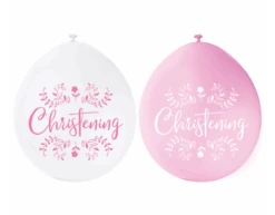 Ballonnen Christening Roze 28cm 10st