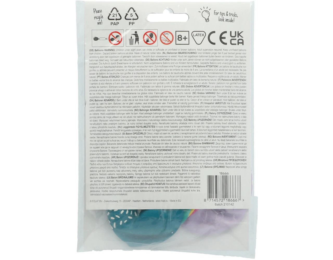 Ballonnen Confetti Gekleurd 33cm 6st 3 Ballonnen Confetti Gekleurd 33cm 6st - Afbeelding 3