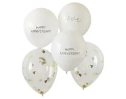 Ballonnen Happy Anniversary 30cm 5st