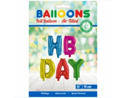 Ballonnen Letter Set Hbday Gekleurd 41cm -Feestspullen Winkel ballonnen letter set hbday gekleurd 41cm 1