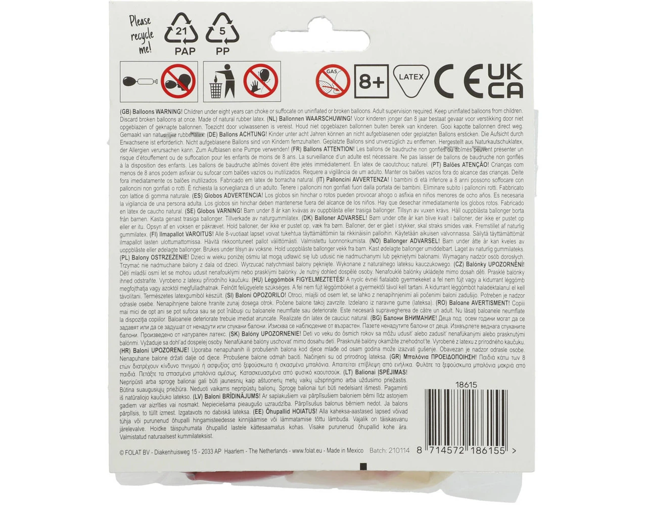 Ballonnen Mix Rood & Roze 30cm 6st 3 Ballonnen Mix Rood & Roze 30cm 6st - Afbeelding 3