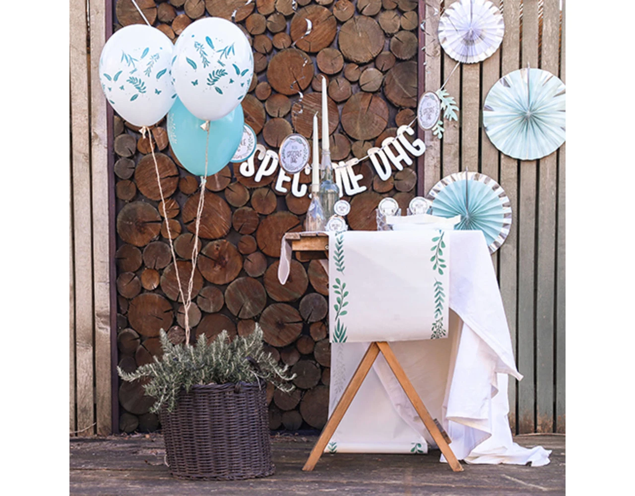 Ballonnen Natuur Groen 33cm 6st 4 Ballonnen Natuur Groen 33cm 6st - Afbeelding 4