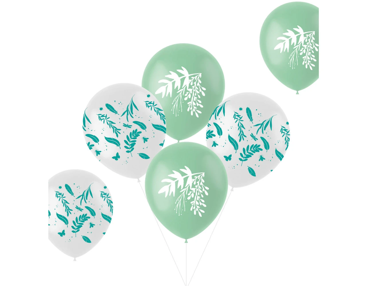 Ballonnen Natuur Groen 33cm 6st 1 Ballonnen Natuur Groen 33cm 6st