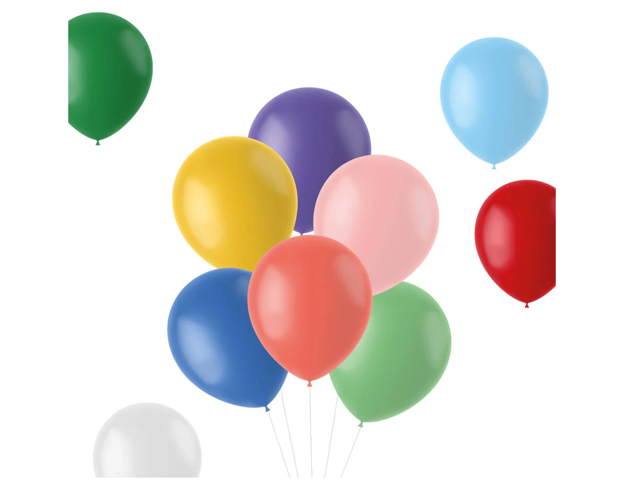 Ballonnen Retro Gekleurd 33cm 50st 1 Ballonnen Retro Gekleurd 33cm 50st