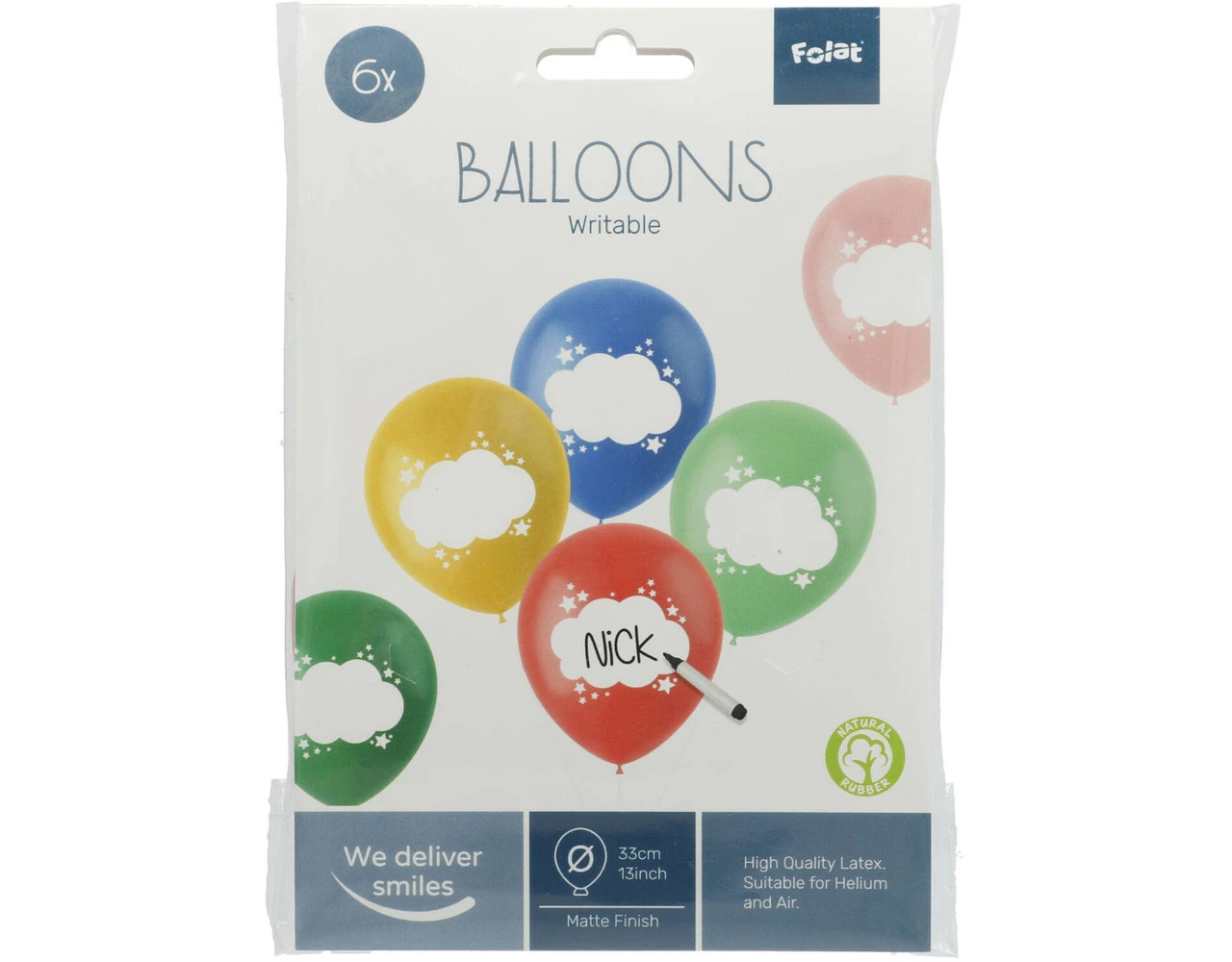 Ballonnen Schrijfbaar Gekleurd 33cm 6st 2 Ballonnen Schrijfbaar Gekleurd 33cm 6st - Afbeelding 2