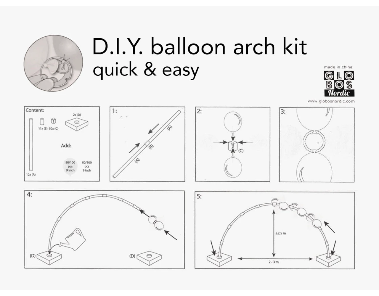 Ballonnenboog Zelf Maken Set 3x2,5m 3 Ballonnenboog Zelf Maken Set 3x2,5m - Afbeelding 3
