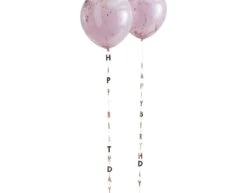 Balloon Tail Happy Birthday Rose Gold