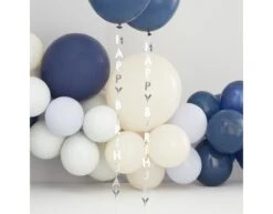 Balloon Tails Happy Birthday Silver -Feestspullen Winkel balloon tails happy birthday silver 2