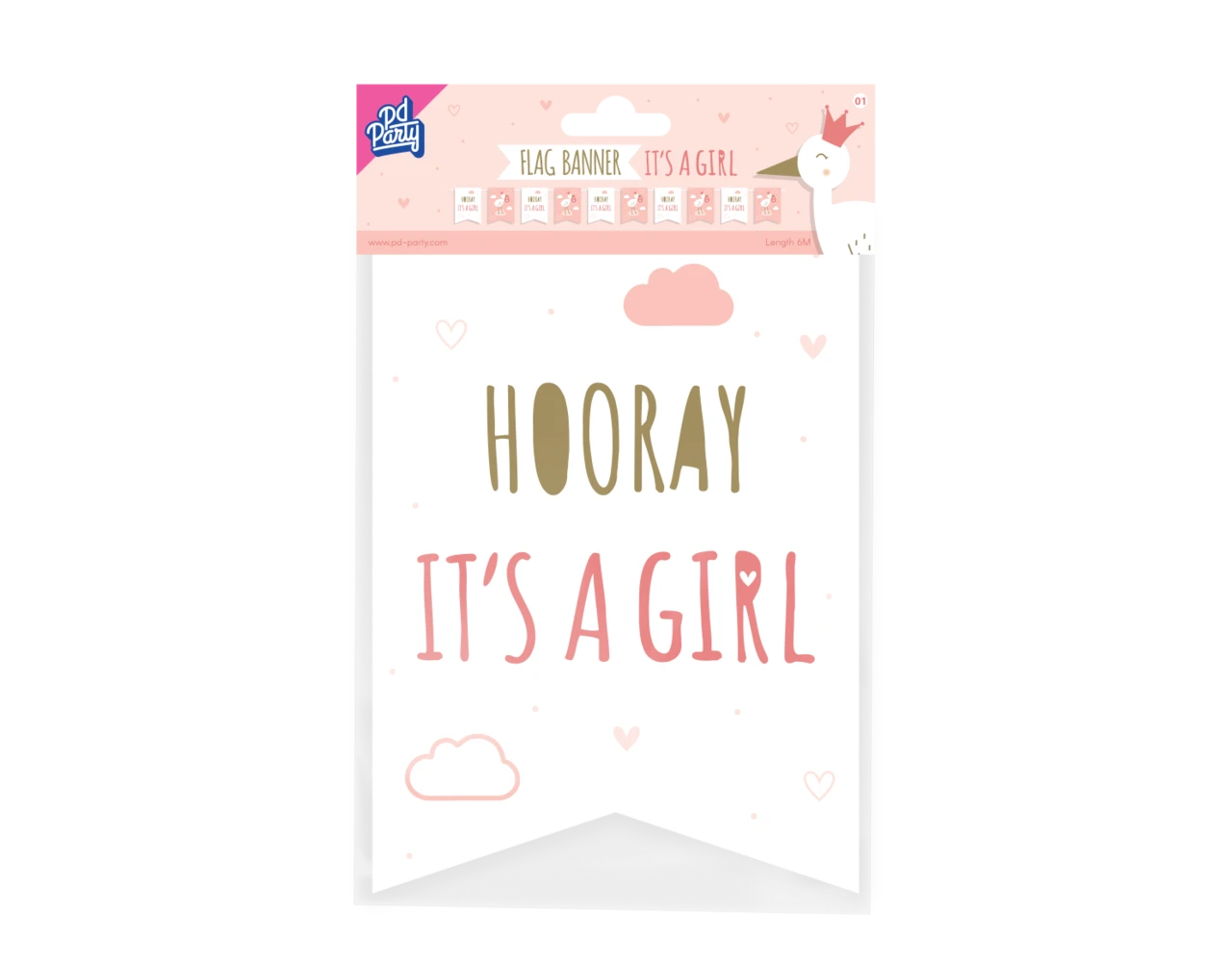 Banner Hooray It'S A Girl 6m 2 Banner Hooray It'S A Girl 6m - Afbeelding 2