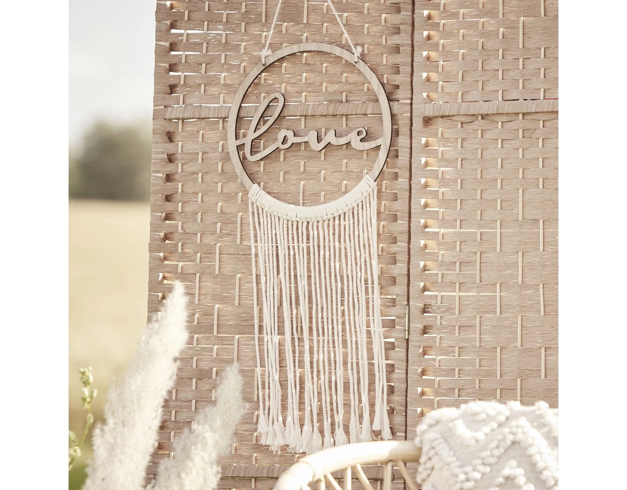 Beige Hangdecoratie Love 25,5cm 2 Beige Hangdecoratie Love 25,5cm - Afbeelding 2