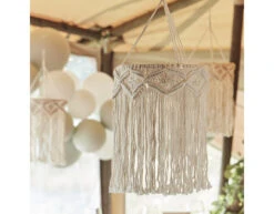 Beige Hangdecoratie Macrame 40cm -Feestspullen Winkel beige hangdecoratie macrame 40cm 2