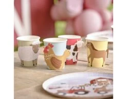 Bekers Dieren 266ml 8st -Feestspullen Winkel bekers dieren 266ml 8st 2