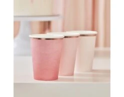 Bekers Ombre Roze 260ml 8st -Feestspullen Winkel bekers ombre roze 260ml 8st 2