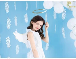 Bladeren Hangdecoratie Wit 1,8m -Feestspullen Winkel bladeren hangdecoratie wit 18m 5