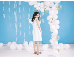 Bladeren Hangdecoratie Wit 1,8m -Feestspullen Winkel bladeren hangdecoratie wit 18m 6