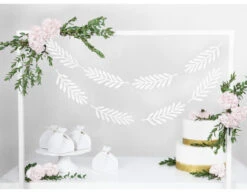 Bladeren Hangdecoratie Wit 1,8m -Feestspullen Winkel bladeren hangdecoratie wit 18m 8