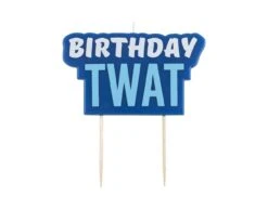 Blauw Kaars Birthday Twat 5,8cm