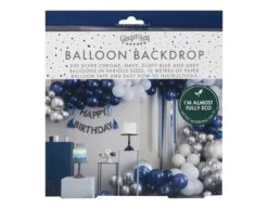Blauw Zilveren Ballonnenboog XL DIY Set -Feestspullen Winkel blauw zilveren ballonnenboog xl diy set 2