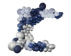 Blauw Zilveren Ballonnenboog XL DIY Set