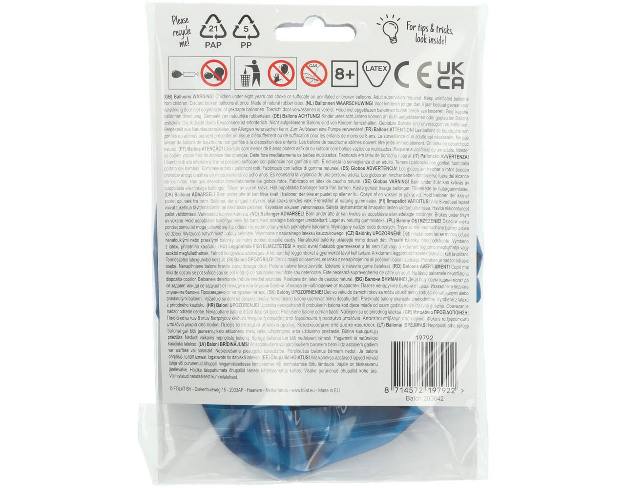 Blauwe Ballon Metallic Royal Blue 80cm 3 Blauwe Ballon Metallic Royal Blue 80cm - Afbeelding 3