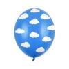 Blauwe Ballonnen Witte Wolken 30cm 6st