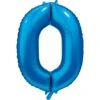 Blauwe Cijfer Ballon 0 Jaar Glans 86cm