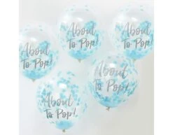 Blauwe Confetti Ballonnen About To Pop 30cm 5st -Feestspullen Winkel blauwe confetti ballonnen about to pop 30cm 5st 2