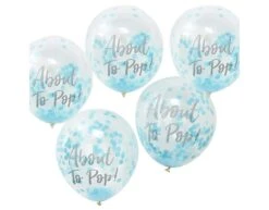 Blauwe Confetti Ballonnen About To Pop 30cm 5st