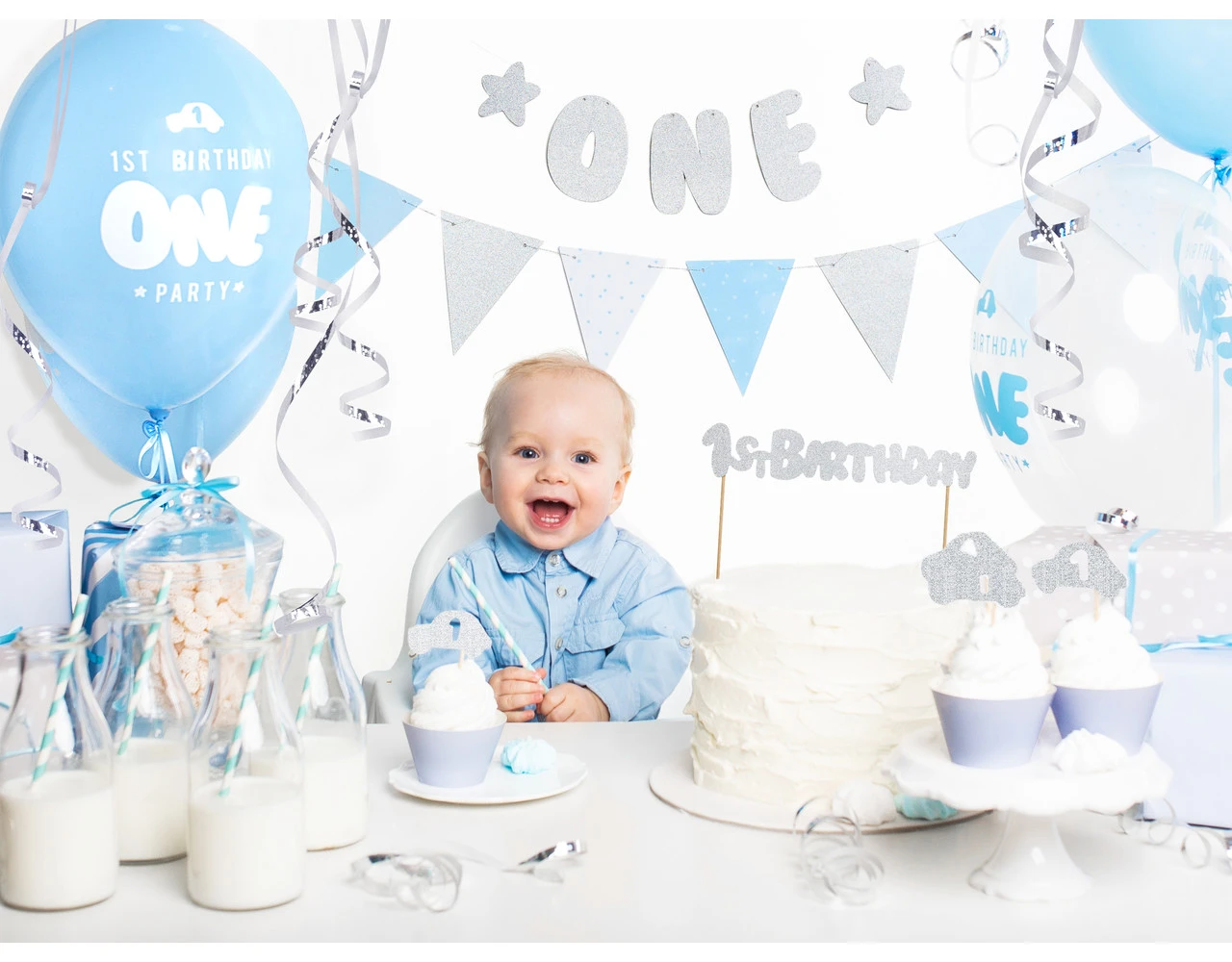 Blauwe Gouden Slingers 1,3m 3 Blauwe Gouden Slingers 1,3m - Afbeelding 3