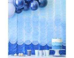 Blauwe Hangdecoratie Ombre 2m -Feestspullen Winkel blauwe hangdecoratie ombre 2m 2