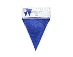 Blauwe Vlaggenlijn Glitter 6m -Feestspullen Winkel blauwe vlaggenlijn glitter 6m 3