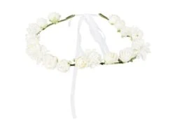 Bloemen Haarband Wit Deluxe