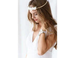 Bloemen Haarband Wit Strik -Feestspullen Winkel bloemen haarband wit strik 3