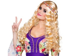 Blonde Hippie Pruik Met Hoofdband