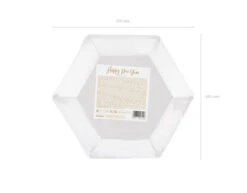 Borden Happy New Year Goud 20cm 6st -Feestspullen Winkel borden happy new year goud 20cm 6st 3