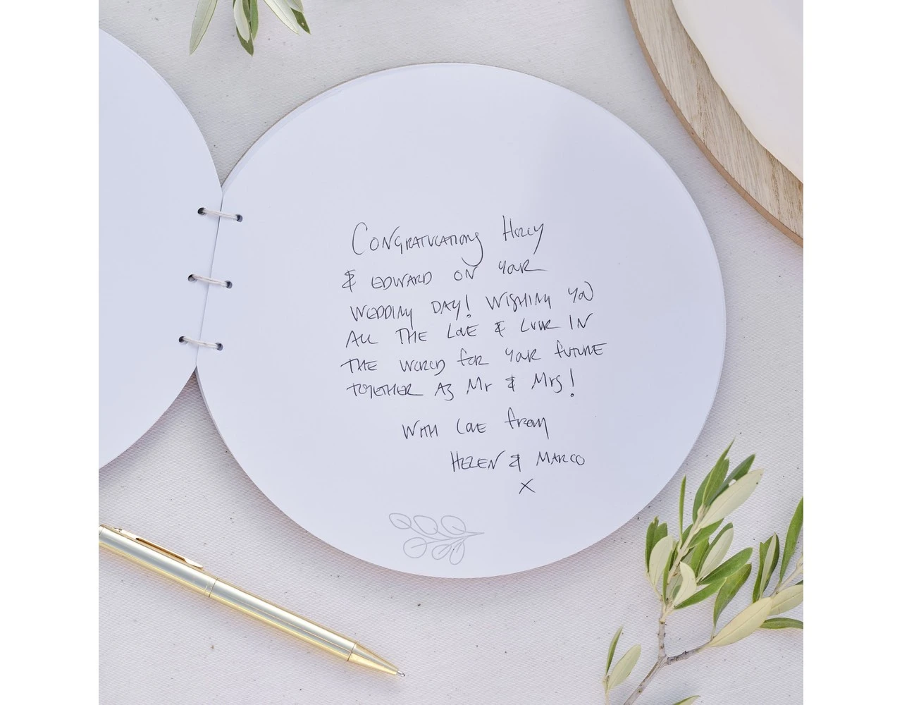 Bruiloft Gastenboek Rond 21cm 2 Bruiloft Gastenboek Rond 21cm - Afbeelding 2