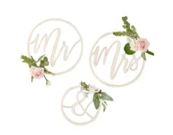Bruiloft Hangdecoratie Mr&Mrs Hout 3st