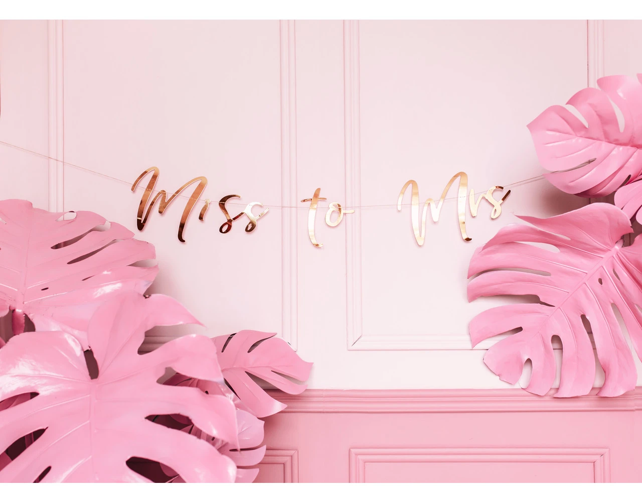 Bruiloft Slinger Miss To Mrs, Rose Goud 76cm 8 Bruiloft Slinger Miss To Mrs, Rose Goud 76cm - Afbeelding 8