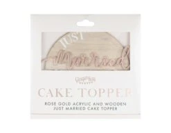 Bruiloft Taarttopper Just Married 18cm -Feestspullen Winkel bruiloft taarttopper just married 18cm 2