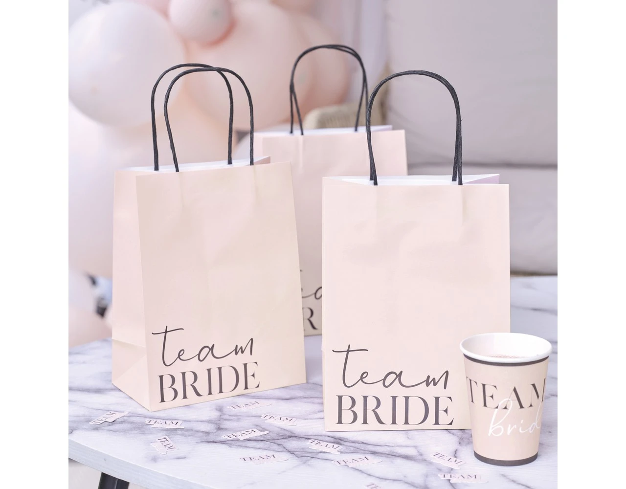 Bruiloft Uitdeeltasjes Team Bride 16cm 5st 3 Bruiloft Uitdeeltasjes Team Bride 16cm 5st - Afbeelding 3