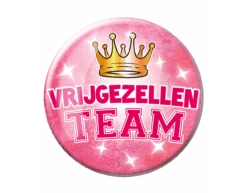 Button Vrijgezellen Team Vrouw 10,2cm