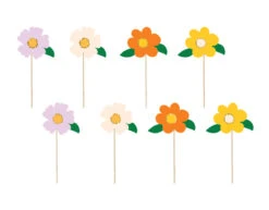 Caketopper Bloemen Mix 13cm 8st