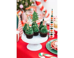 Caketopper Kerst 19cm 6st -Feestspullen Winkel caketopper kerst 19cm 6st 2